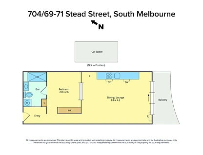 704/67-71 Stead Street, South Melbourne, Melbourne CBD, 1 Kuwarto, 1 Banyo, Apartment