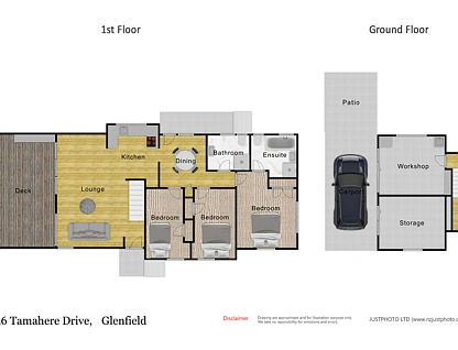 36 Tamahere Drive, Glenfield, North Shore City, Auckland, 3房, 2浴, 独立屋