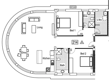 Level A214/102/155 Thirteenth Street, Mildura, Vic Country , 2 habitaciones, 2 baños, Apartment