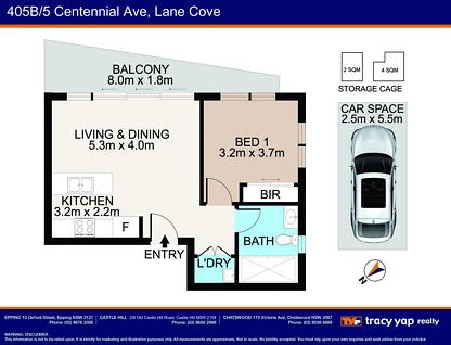 405B/5 Centennial Avenue, Lane Cove North, Lower North Shore, 1房, 1浴, Apartment