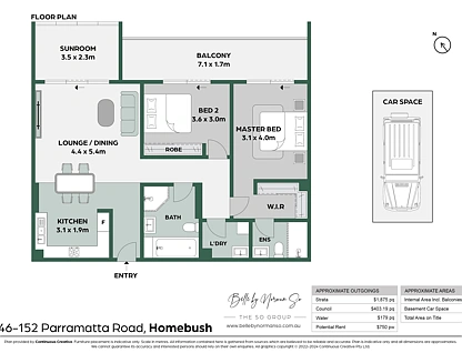 14/146-152 Parramatta Road, Homebush, Inner West, 2部屋, 2バスルーム, Apartment