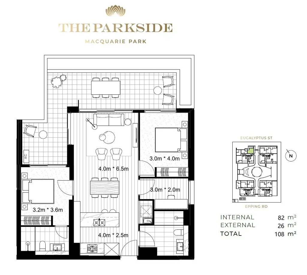 Macquarie Park 2ห้องนอน North-Facing 2 Bedroom + Study | Versatile Layout as 3 Bedrooms | Prime Macquarie Park Location