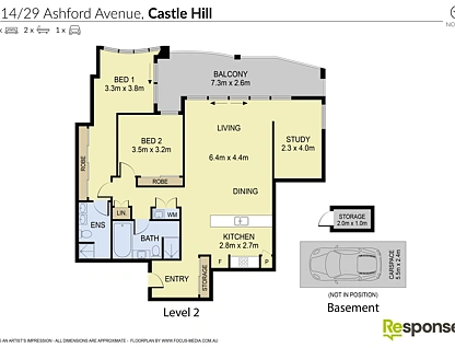 214/29 Ashford Avenue, Castle Hill, The Hills, 2部屋, 2バスルーム, Apartment