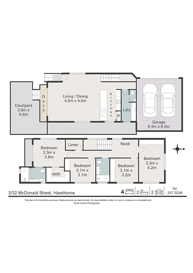 2/32 McDonald Street, Hawthorne, QLD 4171, 4 Bedrooms, 2 Bathrooms, Townhouse