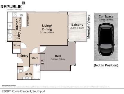 2308/1 Como Crescent, Southport, QLD 4215, 1 Bedrooms, 1 Bathrooms, Unit