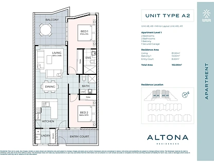 43/9 KOEL CIRCUIT, Peregian Springs, Sunshine Coast, 2部屋, 2バスルーム, Apartment