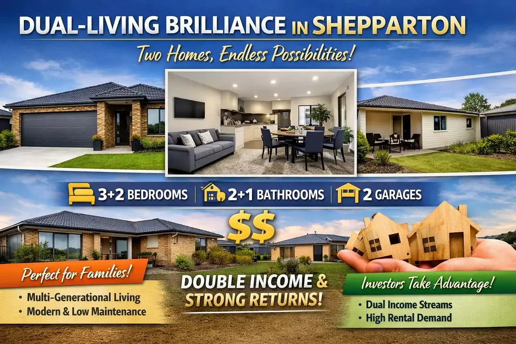 Shepparton 5ห้องนอน Dual‑Living Brilliance in Shepparton – Two Homes, Endless Possibilities!