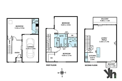 3 William St, Brunswick, VIC 3056, 3房, 2浴, Townhouse