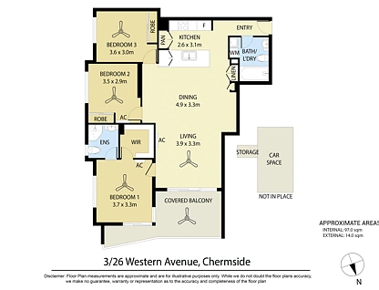 3/26 Western Avenue, Chermside, Brisbane - Northern Region , 3 Schlafzimmer, 2 Badezimmer, Apartment