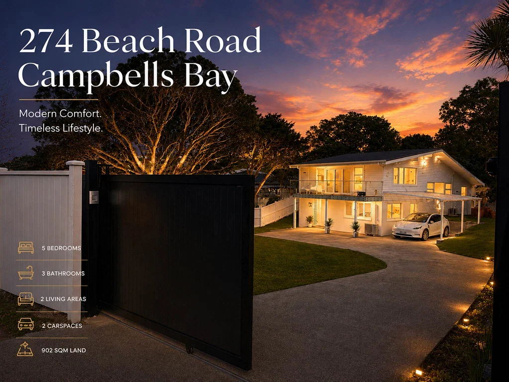 Campbells Bay 5房  Rare - beach, extended family and school zone ...
