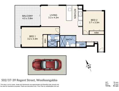 502/37-39 Regent Street, Woolloongabba, QLD 4102, 2 Bedrooms, 2 Bathrooms, Apartment