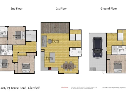 93A,B,C,D Bruce Road, Glenfield, North Shore City, 4 ਕਮਰੇ, 3 ਬਾਥਰੂਮ, House