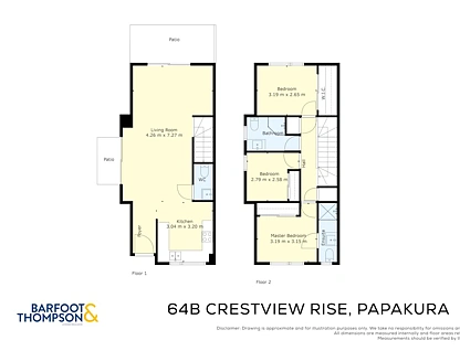 64A Crestview Rise, Papakura, Papakura, 3 ਕਮਰੇ, 2 ਬਾਥਰੂਮ, Townhouse