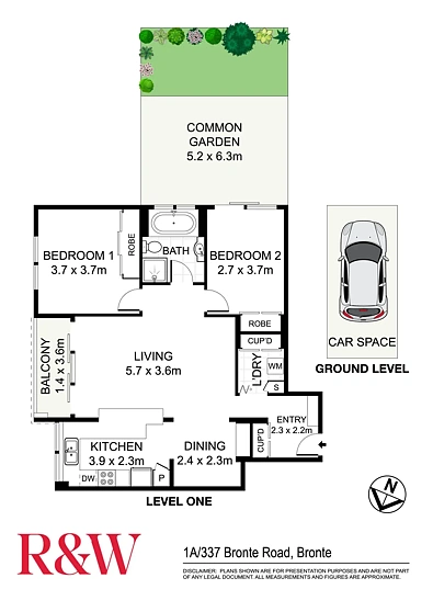 1a/337 Bronte Road, Bronte, NSW 2024, 2 Bedrooms, 1 Bathrooms, Apartment
