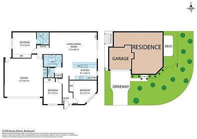 2/52 Amity Drive, Rothwell, QLD 4022, 3房, 2浴, Apartment