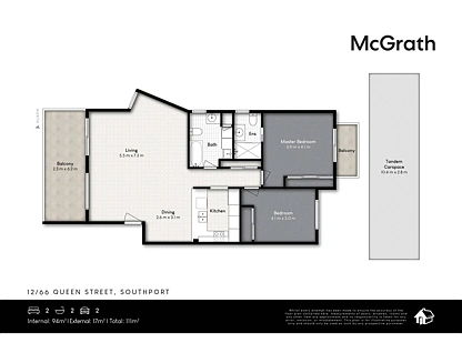 12/66 Queen Street, Southport, Gold Coast, 2 Bedrooms, 2 Bathrooms, Apartment