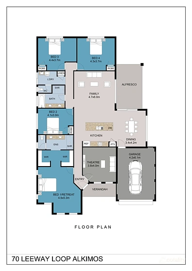70 Leeway Loop, Alkimos, WA 6038, 4 rūma, 2 rūma horoi, House