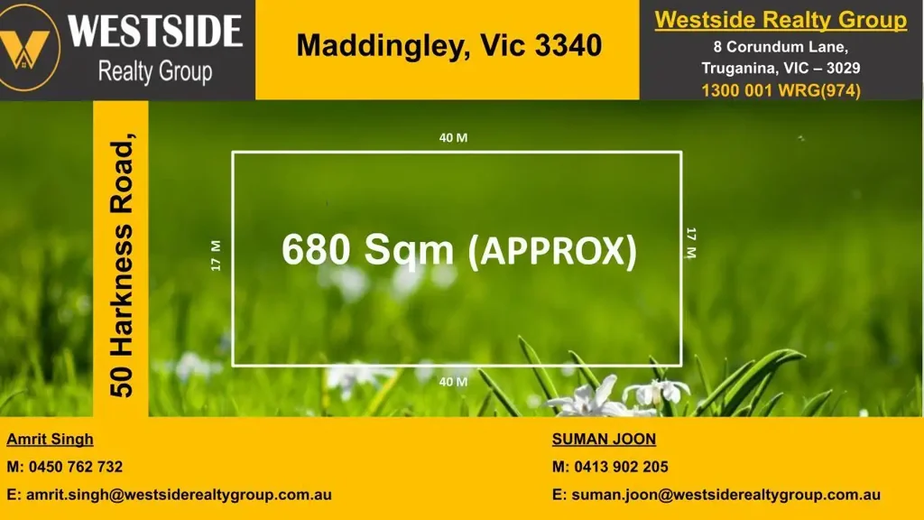 Maddingley 宽17米 占地680平 黄金地段 优质教育 近购物中心 交通便捷 阳光充足 尽享便利生活 Prime Land Opportunity in Maddingley – Build Your Dream Home or Invest Today!