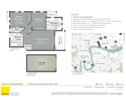 6/146 Windermere Road, Hamilton, Brisbane - Northern Region , 2 غرف, 2 حمامات, Apartment