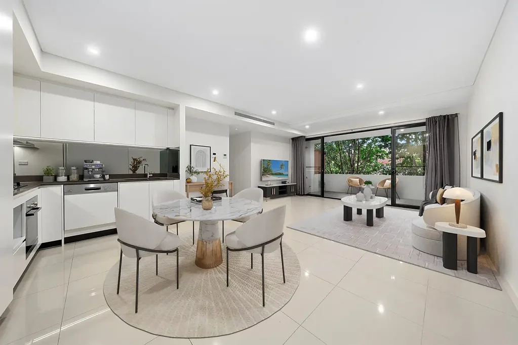 Lane Cove 2房 现代东北角公寓 石材燃气厨房 Bosch电器 大卧室带套间 玻璃墙主卧 安全车位储物笼 学区房近商圈 Captivating Contemporary Apartment with Two Car Spaces