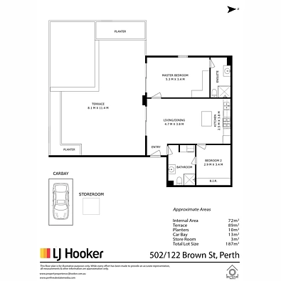 502/122 Brown Street, East Perth, WA 6004, 2房, 2浴, Apartment