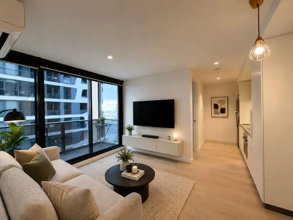 Melbourne 2房 黄金地段高层  CBD近邻  开阔城市景观  现代厨房精装  专属泳池健身房  礼宾服务便捷  步行生活配套 Modern High-Rise Apartment in Unbeatable CBD Position