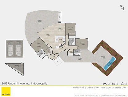 2/52 Underhill Avenue, Indooroopilly, Brisbane Western Region, 3部屋, 2バスルーム, Apartment