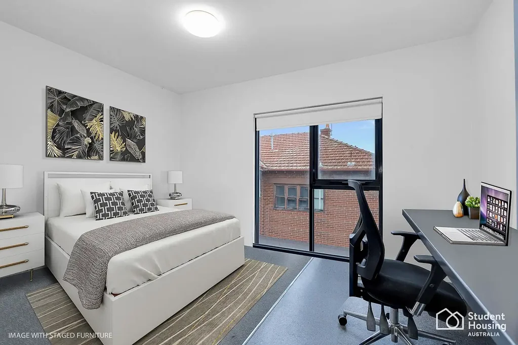 Malvern East 1房 学生专用精品楼 舒适双人床 安全入口 公共洗衣房 近Monash大学 公共休息室 安全停车位 精明投资选择 Light and bright student investment unit moments from Monash!