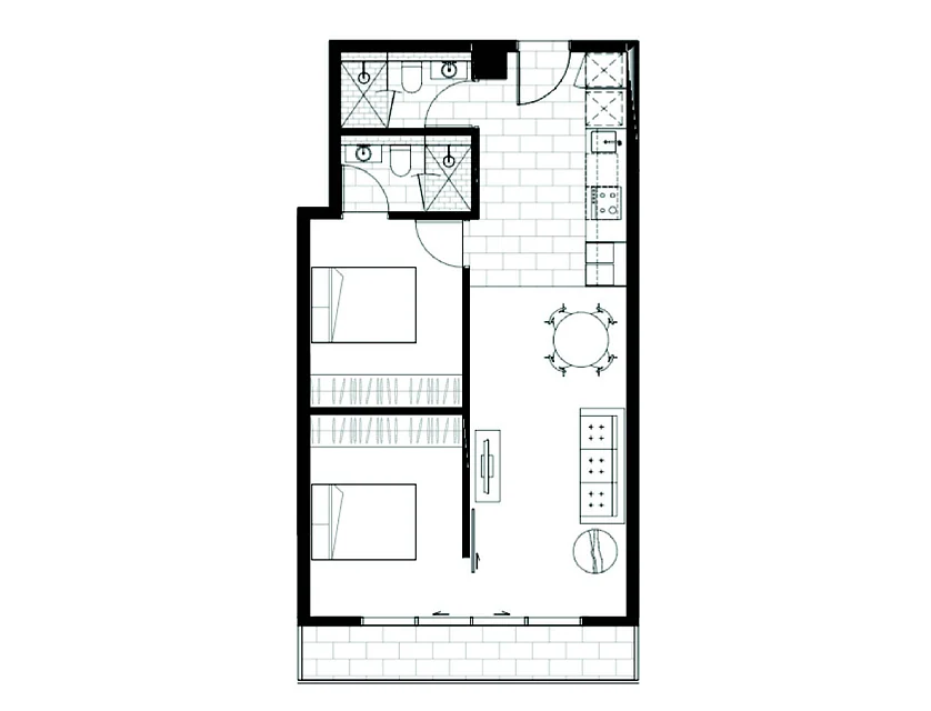 2317/555 Swanston Street, Carlton, Melbourne CBD, 2 غرف, 2 حمامات, Apartment