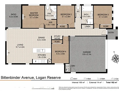 19 Bittenbinder Avenue, Logan Reserve, QLD 4133, 4房, 2浴, House