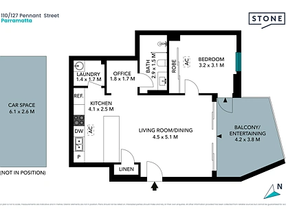 110/127 Pennant Street, Parramatta, Parramatta (Northwest suburbs), 1 habitaciones, 1 baños, Apartment