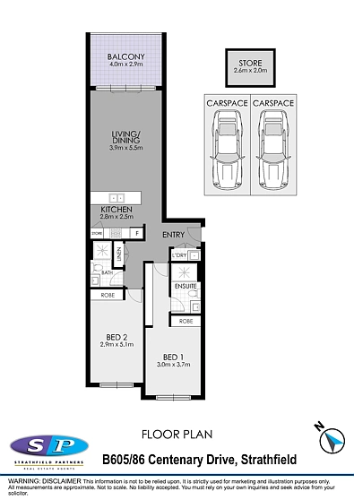 B605/86 Centenary Drive, Strathfield, NSW 2135, 2房, 2浴, Apartment
