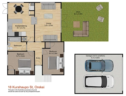 18 Kurahaupo Street, Orakei, Auckland City, 2 chambres, 1 salles de bain, House