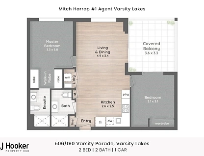 506/190 Varsity Parade, Varsity Lakes, Gold Coast, 2 침실, 2 욕실, Apartment