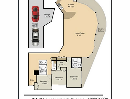 8/179 Landsborough Avenue, Scarborough, Brisbane - Northern Region , 3 غرف, 2 حمامات, Apartment