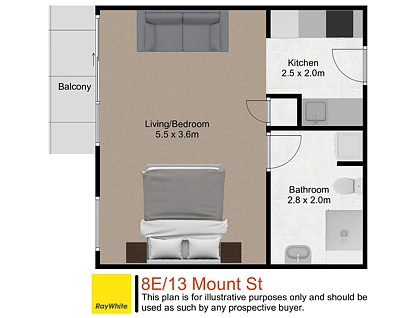 8E/13 Mount Street, Auckland Central, Auckland City, 1部屋, 1バスルーム, Apartment