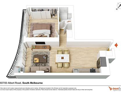 1807/50 Albert Road, South Melbourne, Melbourne CBD, 1房, 1浴, Apartment