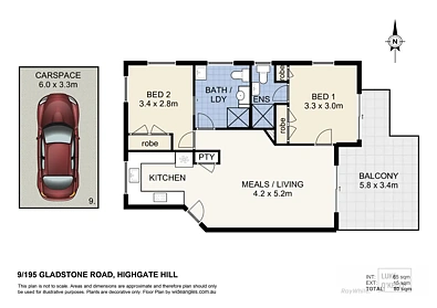 Plano ng Bahay - 9/195 Gladstone Road, Highgate Hill, QLD 4101