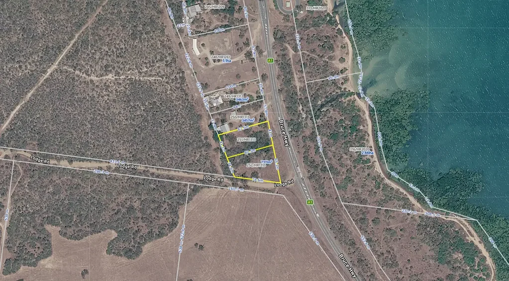 Bowen  7311m2 block on Two Titles - Corner Bruce Highway & Lodge Road Bowen