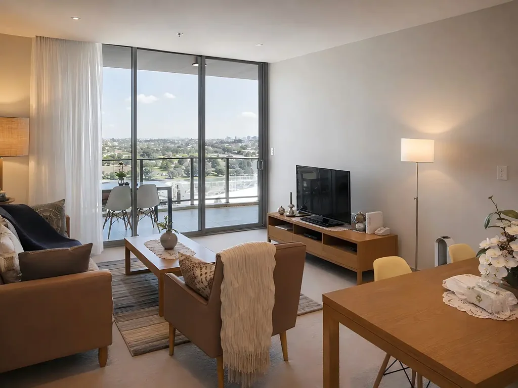Luxury Furnished Riverside Apartment with Spectacular City Views