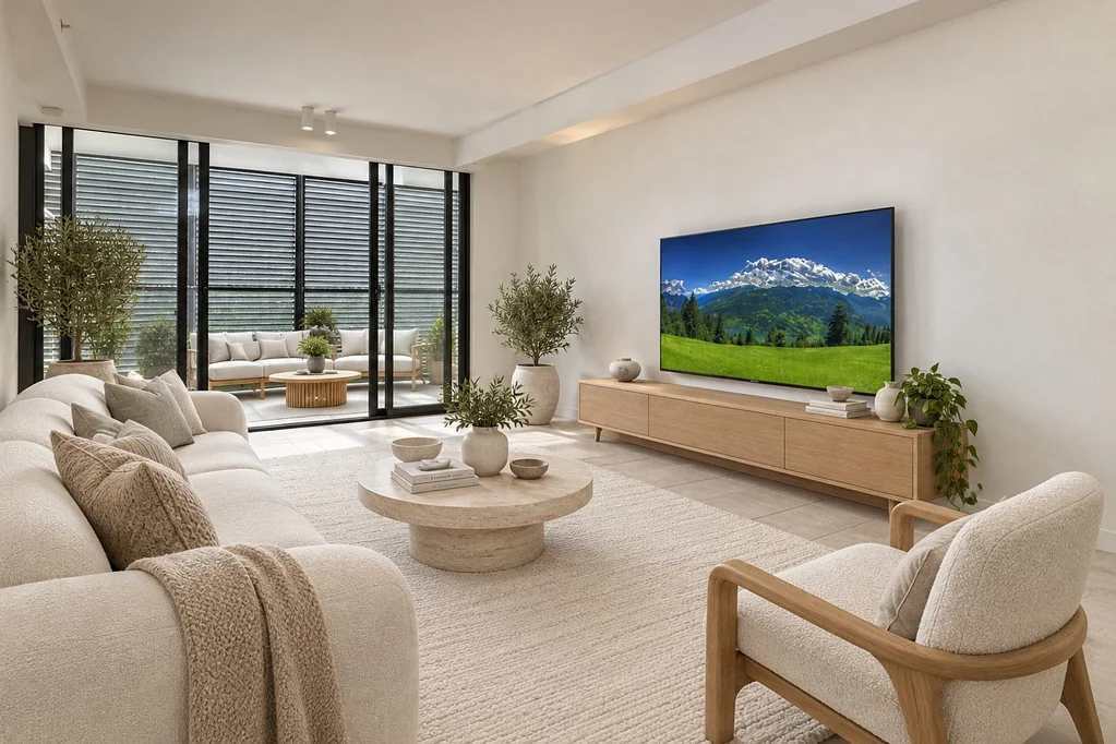 Oversized Designer apartment in resort-Style security block,  large covered tiled sunroom, A/C, bathtub, with a chefs perfect kitchen  + GYM